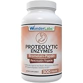 Wonder Laboratories Proteolytic Enzymes | Bromelain Papain Pancreatin Trypsin 550 mg Total with Standardized Amylase, Lipase, and Protease, 300 Tablets