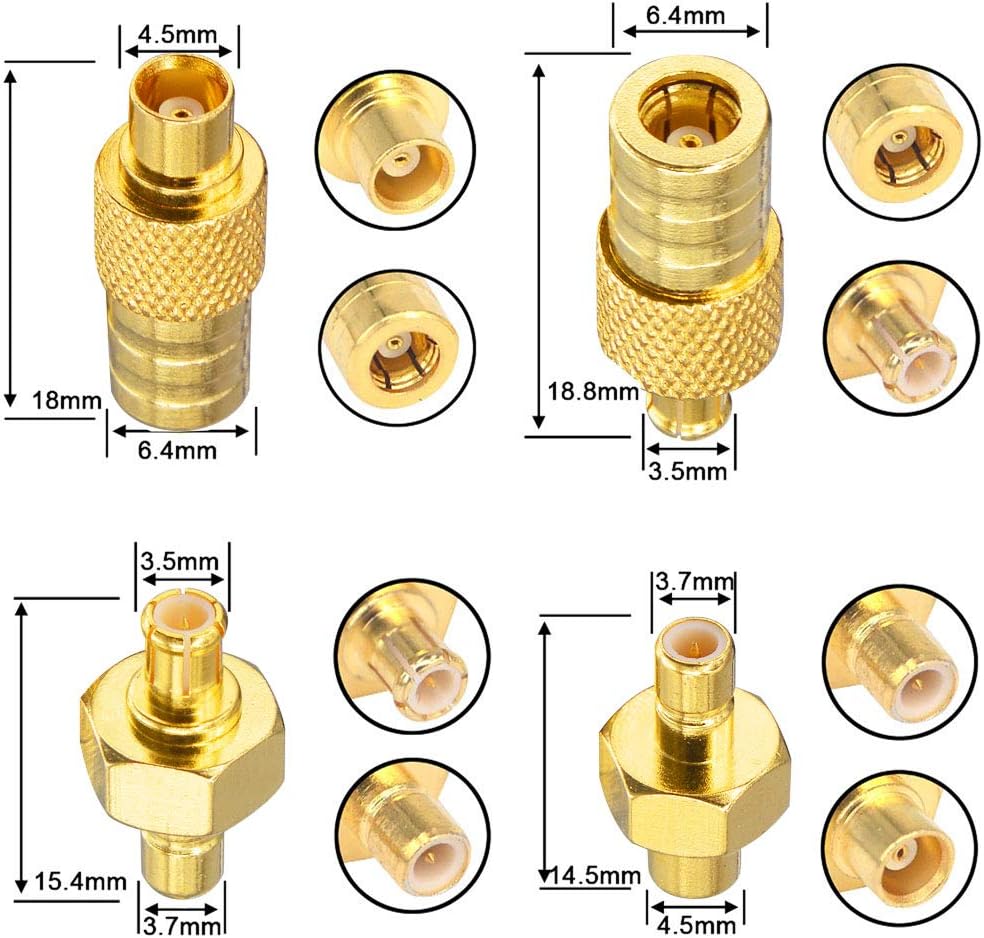YILIANDUO DBA Car Aerial Adapter SMB to MCX Kit RF Adapter Connectors MCX Male Female to SMB Male Female for DAB+ Car Aerial Radio Kenwood Alpine JVC Pioneer Clarion (4pcs SMB to MCX connector) - Image 3