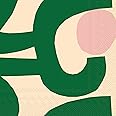 IHR Ideal Home Range Party Napkins Marimekko Disposable 3-Ply Paper Lunch Napkin Pack, 6.5" x 6.5", Seppel (Green), 20-Count