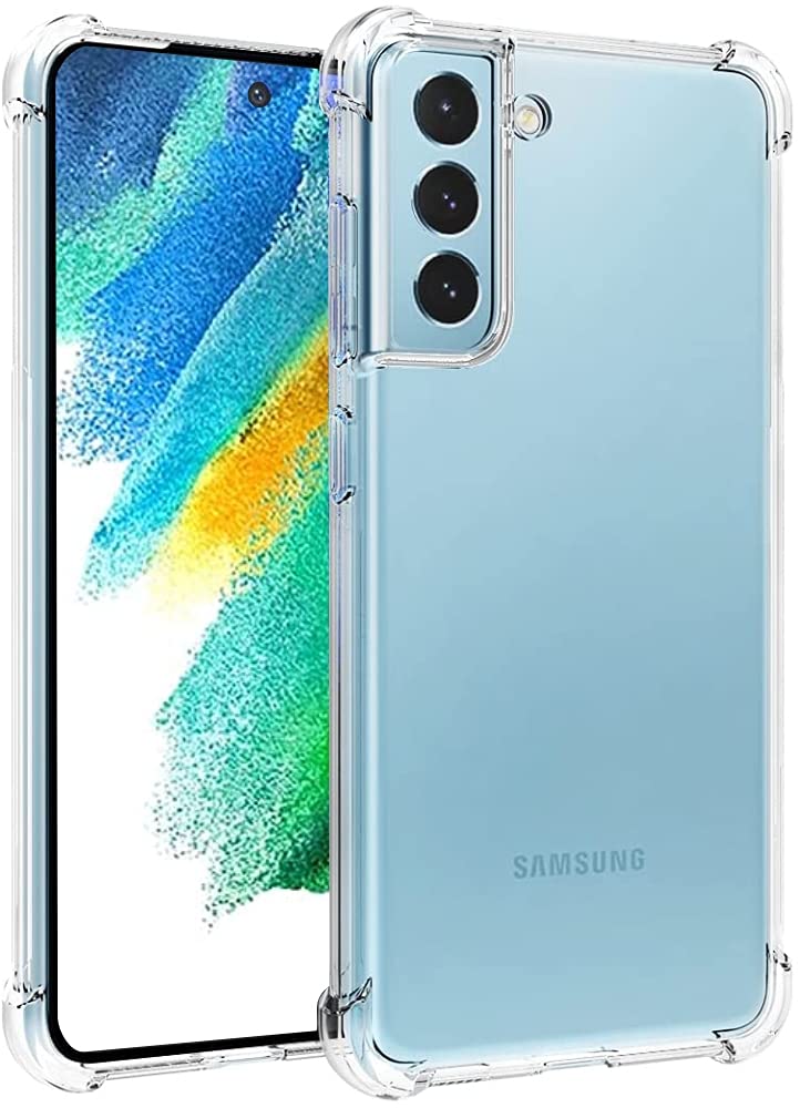 Folmecket Samsung galaxy S21 FE Phone Case, Shockproof Crystal Clear Hard Bumper Slim Protective Phone for Galaxy S21 FE 5G 6.4" (S21 FE 5G Clear)