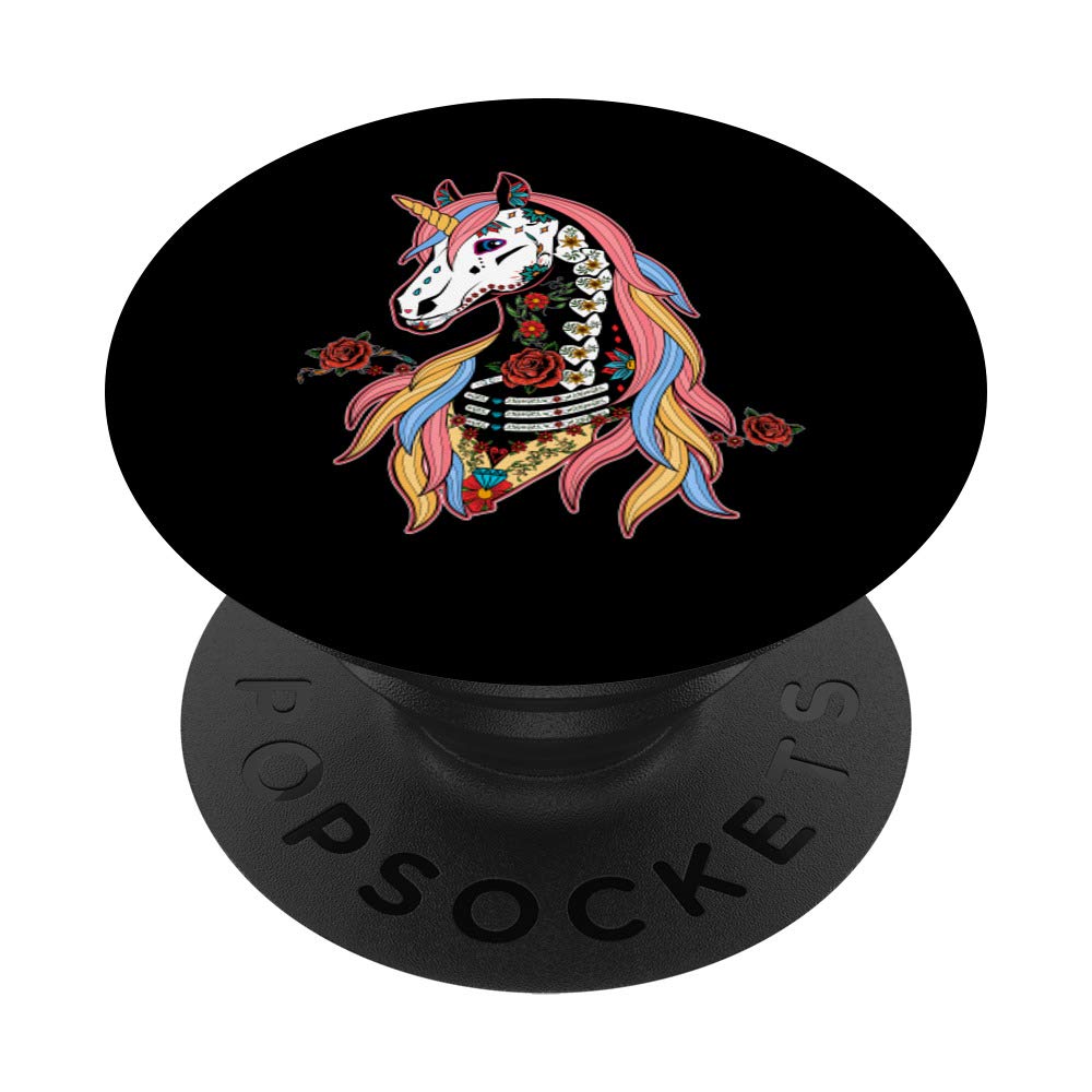 Unicorn dia de los muertos day of the dead Unicorn skull PopSockets Grip and Stand for Phones and Tablets