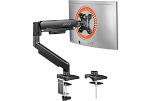 ErGear Single Monitor Arm, Adjustable Gaming Monitor Mount for 13–34 Inch Screens, Fast Install Computer Monitor Stand with T