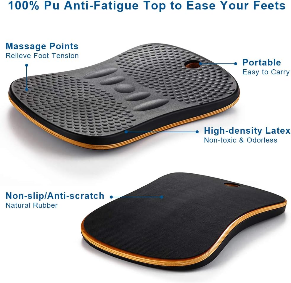 StrongTek Anti Fatigue Balance Board, Standing Desk Balance Boards, Sit Stand Desk Mat Accessory, Wobble Foot Rocker, Balancing Mat, Exercise Core Strength, Comfortable Standing (Butterfly, Large) : Sports & Outdoors