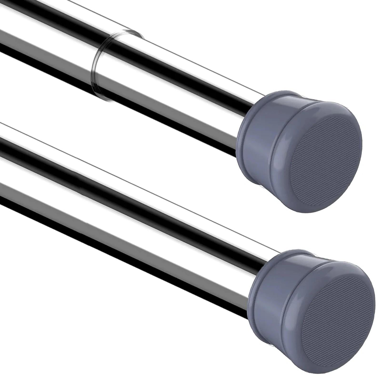 1PC Extendable Curtain Poles No Drill Shower Pole Extendable Tension Curtain Pole for Shower Curtain, Windows, Door Curtain, Bathroom, Wardrobe 83-180CM/32.68-70.87Inch(Diameter:25mm) Silver