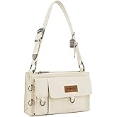 Wrangler Y2K Purse Small Shoulder Bag for Women with Western Detachable Charms & Multiple Pockets