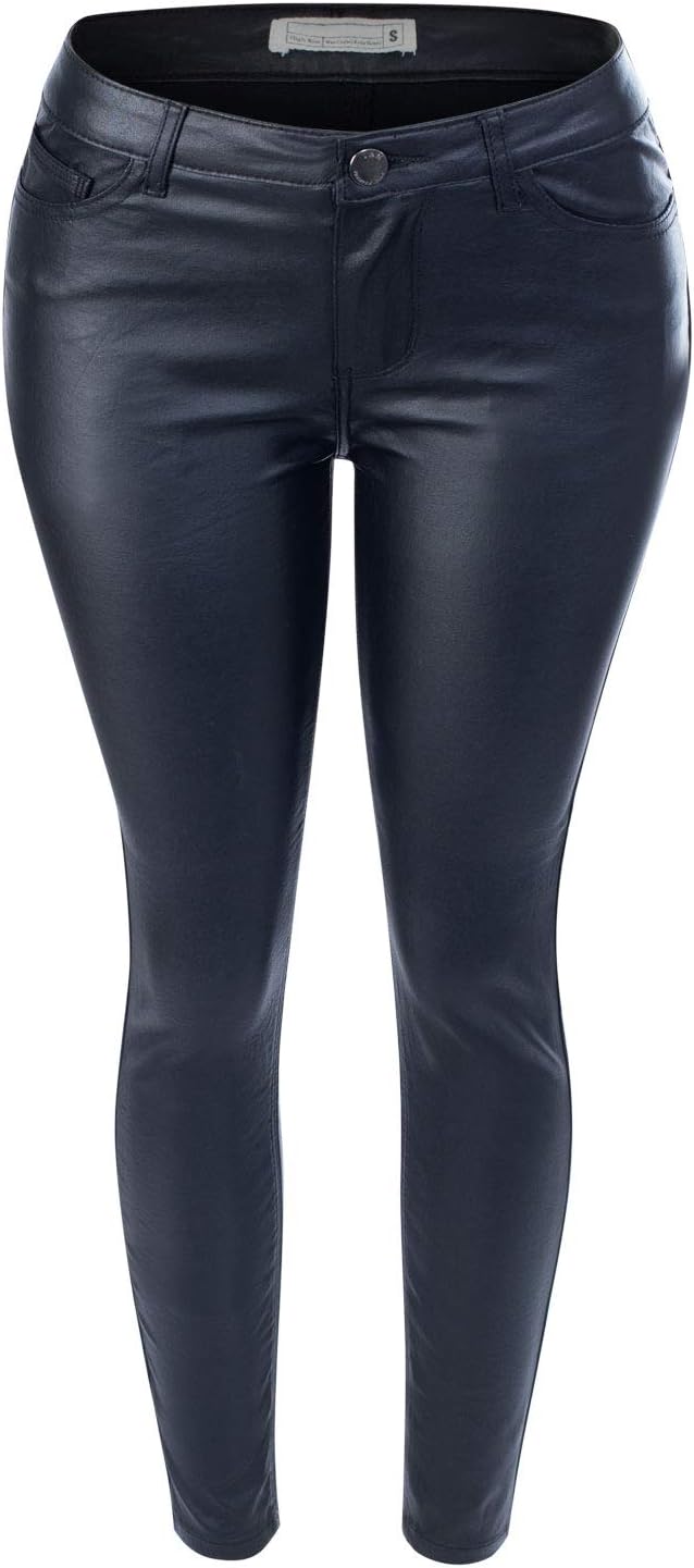 Design by Olivia Women's Stretchy Faux Leather Skinny Coated Legging Pants
