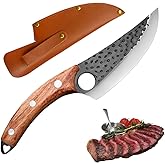 Chef Knife with Sheath Kitchen Knife Hand Forged Boning Knife Japanese Style Full Tang Butcher Meat Viking Knives for Home, O