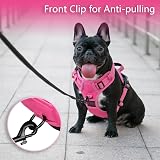 PoyPet No Pull Dog Harness Reflective Front Back D-Rings Pink L view 3