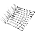 Crab Stainless Steel Forks,Escargot Forks 2 Prong Tasting Appetizer Forks Portable Cocktail Salad Fruit Forks for Party Travel,Set of 10, 5 Inches (10 Pcs)