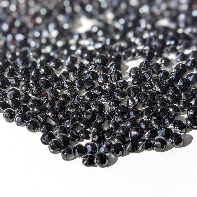 10,000 Scatter Crystals Wedding Rhinestone 2.5mm Gem Beads Diamante Acrylic Stones Table Confetti Centrepiece Decorations Decor Prom Event (Black)
