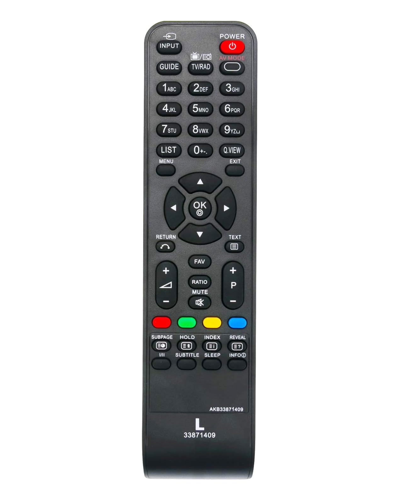 AULCMEET AKB33871409 Replacement Remote Control Compatible with LG 4K OLED Smart TV 22LG3000-ZA 26LG3000-ZA 19LG3010-ZB 22LG3010-ZB 19LG30 SERIES 22LG30 SERIES 26LG30 SERIES 19LG3010 19LG3000