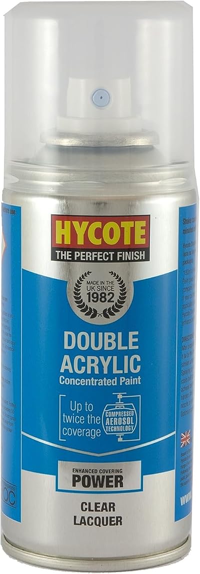 Hycote Double Acrylic Spray Paint Clear Lacquer 150ml Surface Protection Top