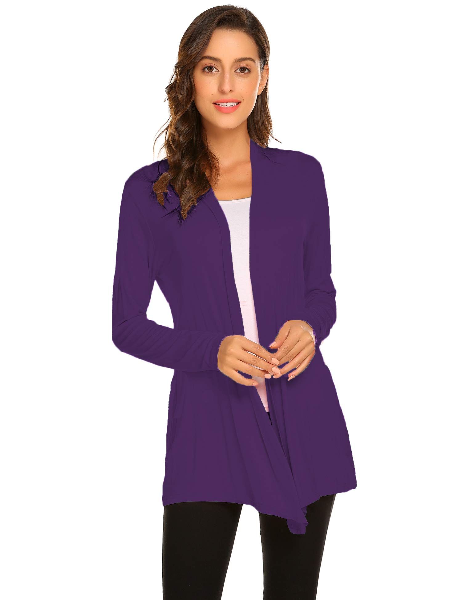 Newchoice Women's Soft Drape Open Front Lightweight Cardigan