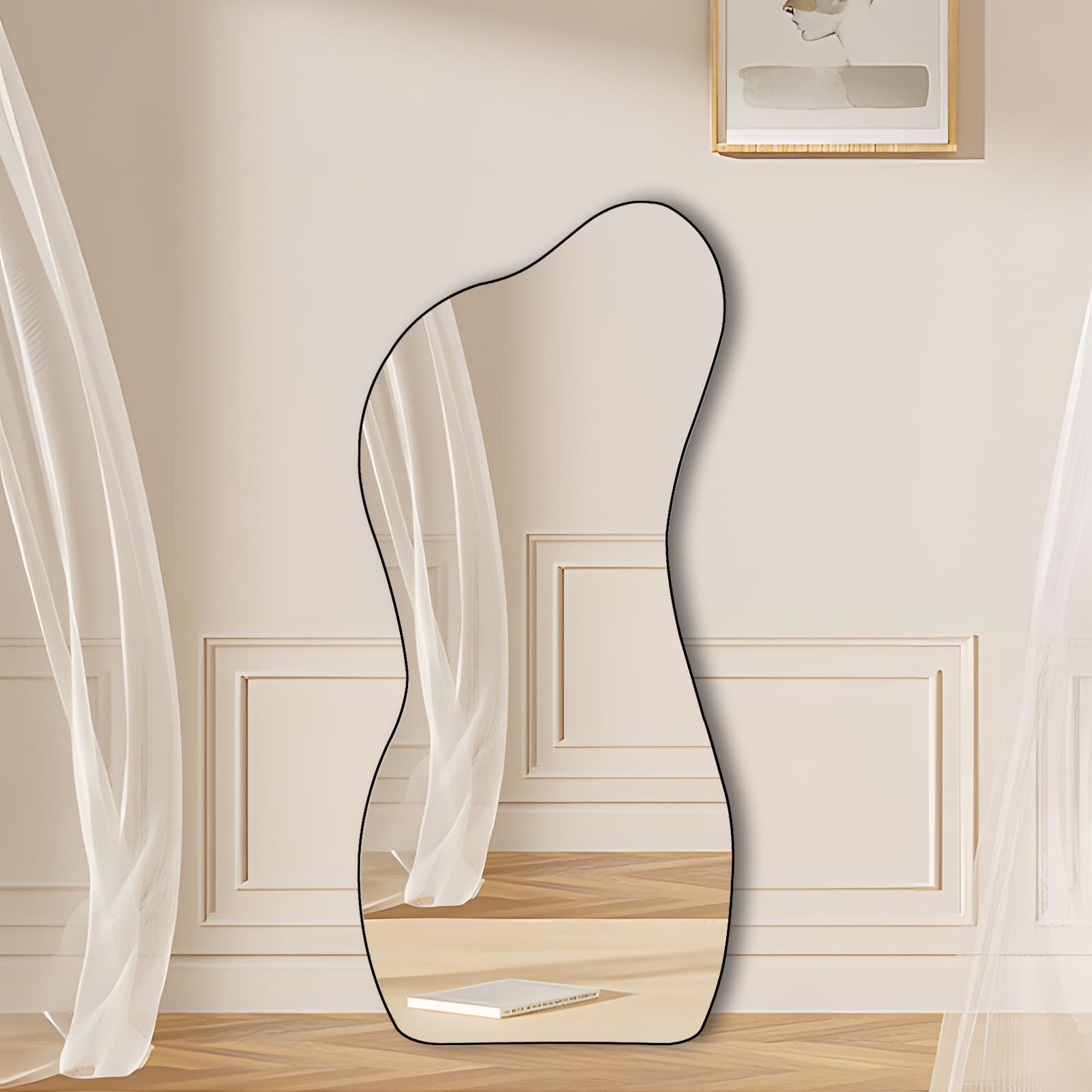 POZINO Irregular Mirror, Asymmetrical Wall Mirror, 47.2