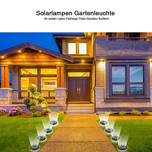 Gartenbeleuchtung Solar 4 Stück LED Solar Bodenleuchte IP65 Wasserdichte Solarleuchten Garten mit 10 LED-Birnen Kaltweiß… – Bild 6