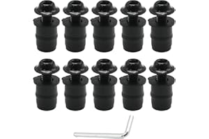 Aynaxcol 10Pcs Motorcycle Windshield Mounting Screws, Black Windscreen Screws, Replacement for Universal Motorbikes Windshiel
