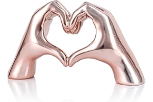 LCCCK Pink Heart Hands Decor for Living Room Bedroom Bookshelf Coffe Table, Love Centerpieces Aesthetic Statue and Sculpture Boho Wedding Accents Decorations, Knick Knacks Home Decor for Shelves para