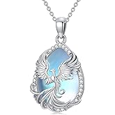 Dralox Phoenix Necklace for Women, S925 Sterling Silver Pear Cut Crystal Pendant Necklace Jewelry Anniversary Christmas Gift for Women, Mom, Wife, Sister