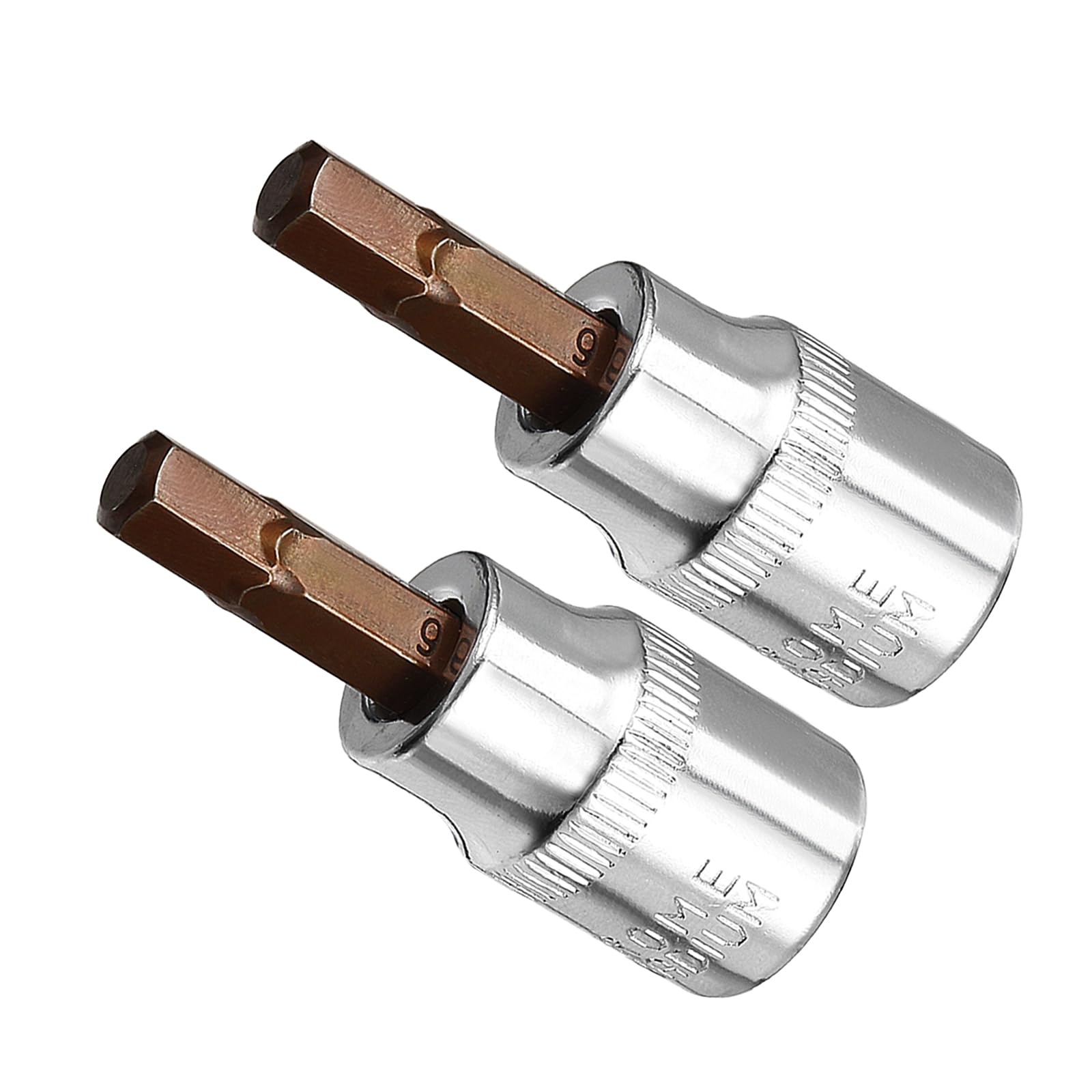 CoCud Hex Bit Socket, Metric 6mm Bit 3/8" Drive 2" Long, S2 Alloy Steel Heat Treated CR-V Socket - (Applications: for Fastener Application), 2-Pieces