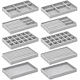 10 Pack Jewelry Trays for Drawers,Stackable Jewelry Drawer Organizers Storage Display,Velvet Jewelry Organizer Inserts Drawers Ring Earring Holder,Perfect Women Gifts Fit in Wardrobe Dresser