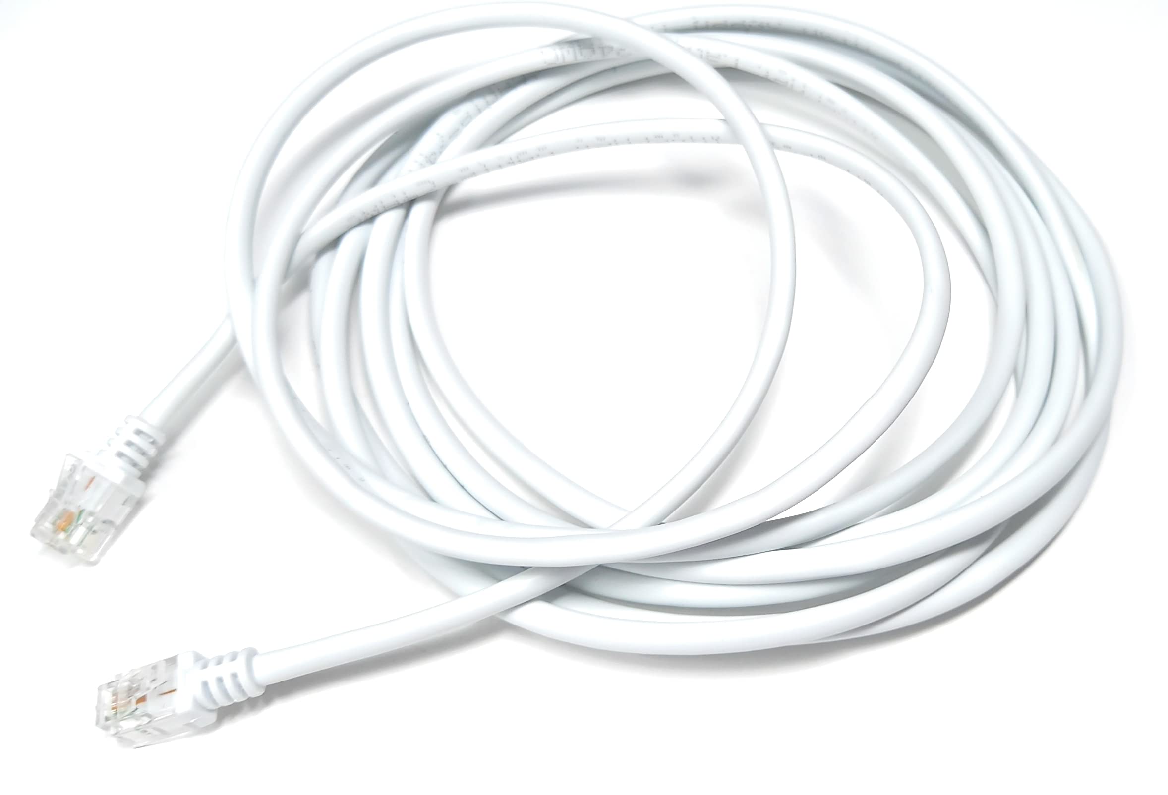 DRUT 3m RJ11 to RJ11 ADSL 2 High Speed Broadband Modem Telephone Cable Transmits Data Up to 100 Mbits/sec, 26 AWG Supports Analogue or Digital (DSL/ISDN) Applications 10ft White