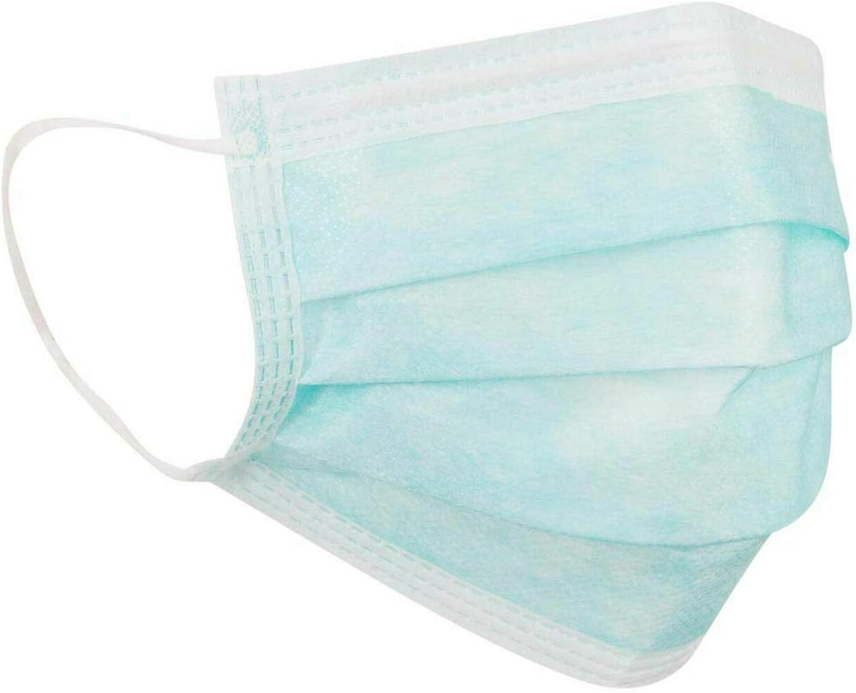 Mask Basic – 3-Layer Medical Mouth Guard – 99.5% BFE – Latex-Free with Elastic Strap – Pack of 50, blue