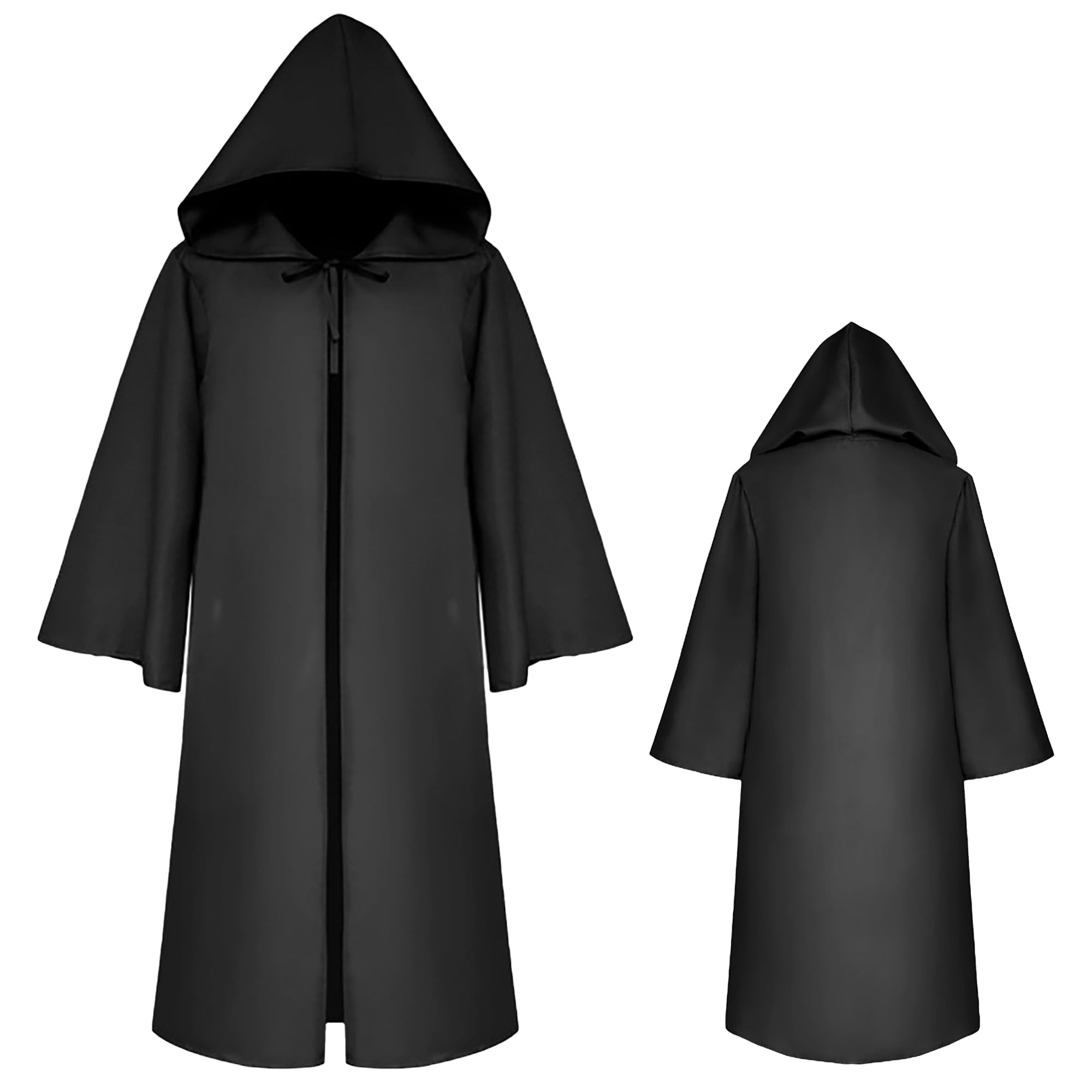 FEOYA Men Renaissance Medieval Hooded Cloak Dress Vintage Gothic Robe Halloween Cosplay Costume 2XL