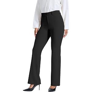 VIMPEP Flare Bootcut Yoga Dress Work Pants Pull On Stretchy Slacks for Business Casual with 4 Pockets 109