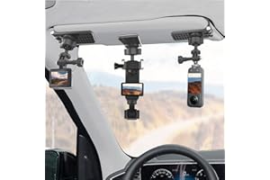 Pocket 3 Car Mount, 360° Adjustable Car Sun Visor Mount Compatible with Insta360 X5 X4 X3, GoPro Hero 13 12 11 10 9 8 7 6 5 B