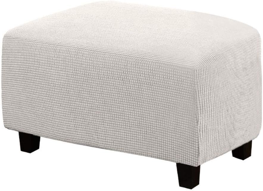 Enerhu Ottoman Cover Foot Stool Stretch Slipcover Rectangle Spandex