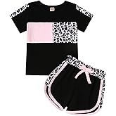 Aruzig Toddler Baby Girl Summer Outfits Short Sleeve T-Shirt and Shorts 2Pcs Clothes Set for Girls