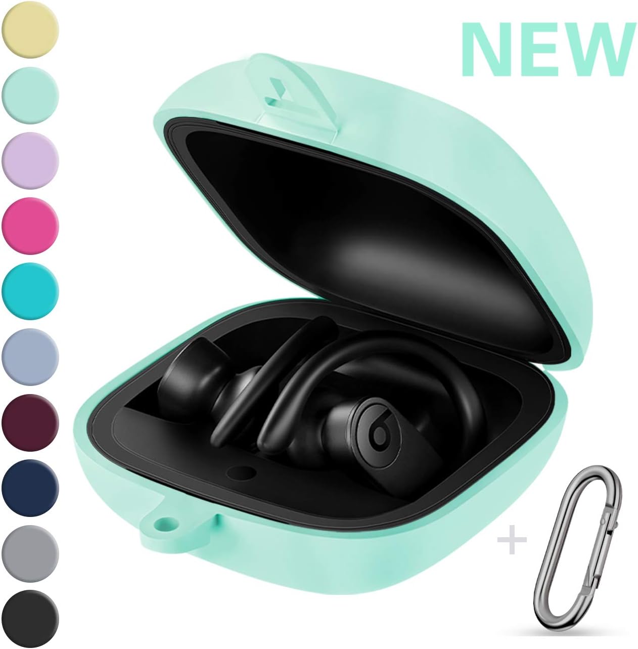 GEAK Portable Powerbeats Pro Case, 360° Protection Shockproof Soft Silicone Cover