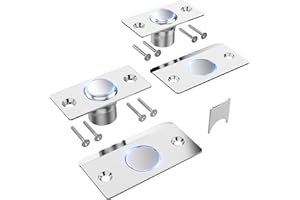 Mousike Door Ball Catch Hardware, Adjustable Hidden Magnetic Ball Catch, Stainless Steel Strike Plate with Strong Suction, Closet Ball Latch Replacement for Top of Door (2 Pack, Silver)
