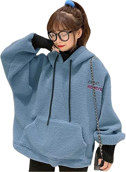 Amazon Ppeiree ボアパーカー レディース 秋冬 トップス レイヤード トップス ゆったり スウェットパーカー おしゃれ 厚手 アウター フード付き トレーナー 韓国ファッション トレーナー パーカー 通販
