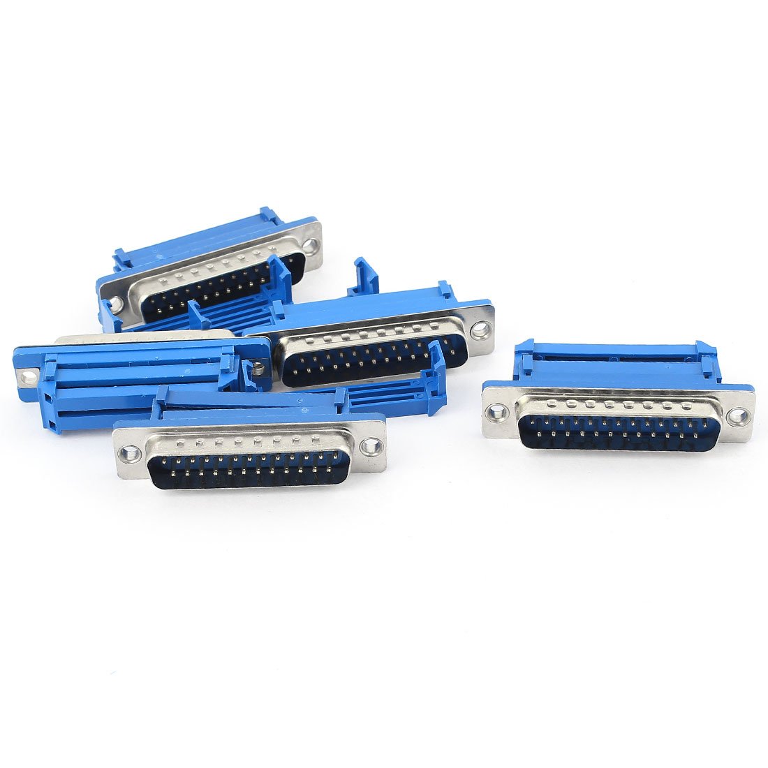 sourcing map 5Pcs Parallel Port DB25 IDC Connector Male Flat Cable Crimp Adapter