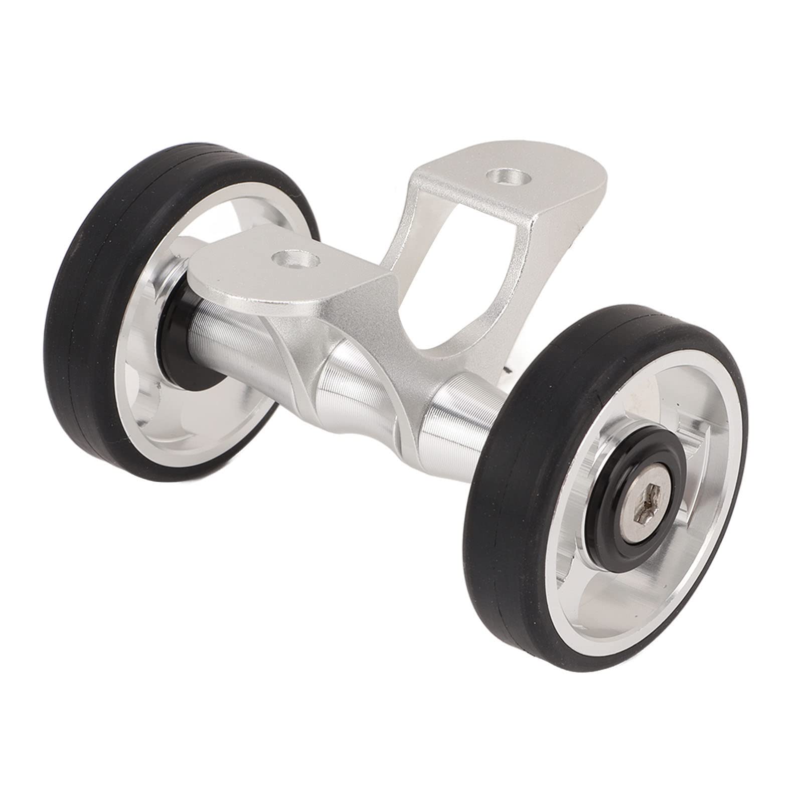 Bewinner Easywheel Double Rear Wheels for Brompton Folding Bike, Bike Mudguard Extension Roller Assembly, Aluminum Alloy (Silver)
