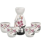 5 Pcs Sake Set 200ml Sake Bottle and 50ml Sake Cup