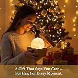 Methun Moon Lamp 3D Lunar Design Cordless Night Light Ceramic Base 9 cm view 3