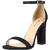 Ankis White Heels Wedding Shoes for Bride Women Chunky Heels Pearl High Heels Heeled Sandals 4 Inch