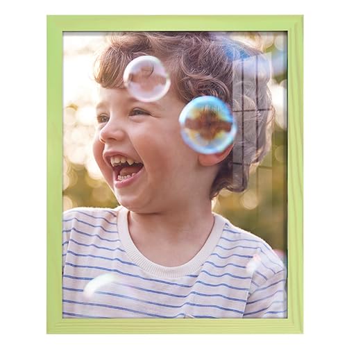 Renditions Gallery 11x14 inch Picture Frame Mint Wood Grain Frame, High-end Modern Style, Made of Green Colored Solid Wood and High Definition Glass for Wall and Tabletop Photo Display