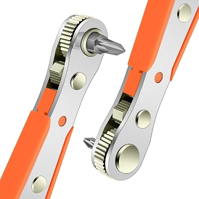 OSDUE Mini Ratchet Wrench Right Angle Magnetic Screwdriver 1/4 Drive 4.5 Inch