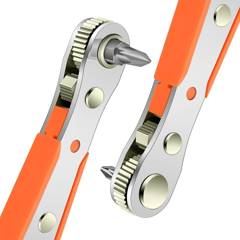 OSDUE Mini Ratchet Wrench Right Angle Magnetic Screwdriver 1/4 Drive 4.5 Inch
