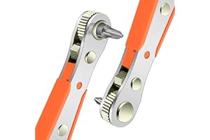 OSDUE Mini Ratchet Wrench,Right Angle Phillips Magnetic Screwdriver for Tight Spaces with 1/4" Drive High Torque Offset Reversible Mini Ratchet Offset Screwdriver for Tight Areas （1 Pc Ratchet Wrench）