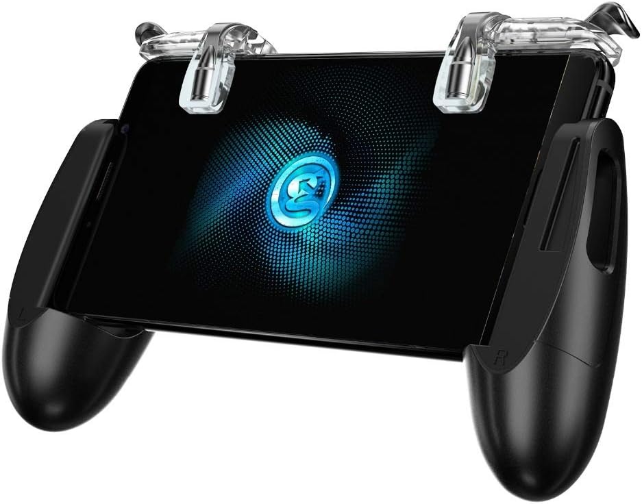 ASDQ Gamepad, Firestick Grip for Android & iOS Phone， Game Mount Bracket， Pubg Mobile Trigger Fire Button， Aim Key