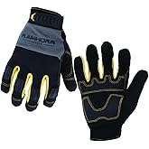 RAMHORN SAFETY Strengthen Finger Joint Protection Work Gloves, Men Utility Multifunctional Mechanic Working Gloves Touch Screen, Flexible, Breathable Wear-Resistant Gloves (GREY, S)