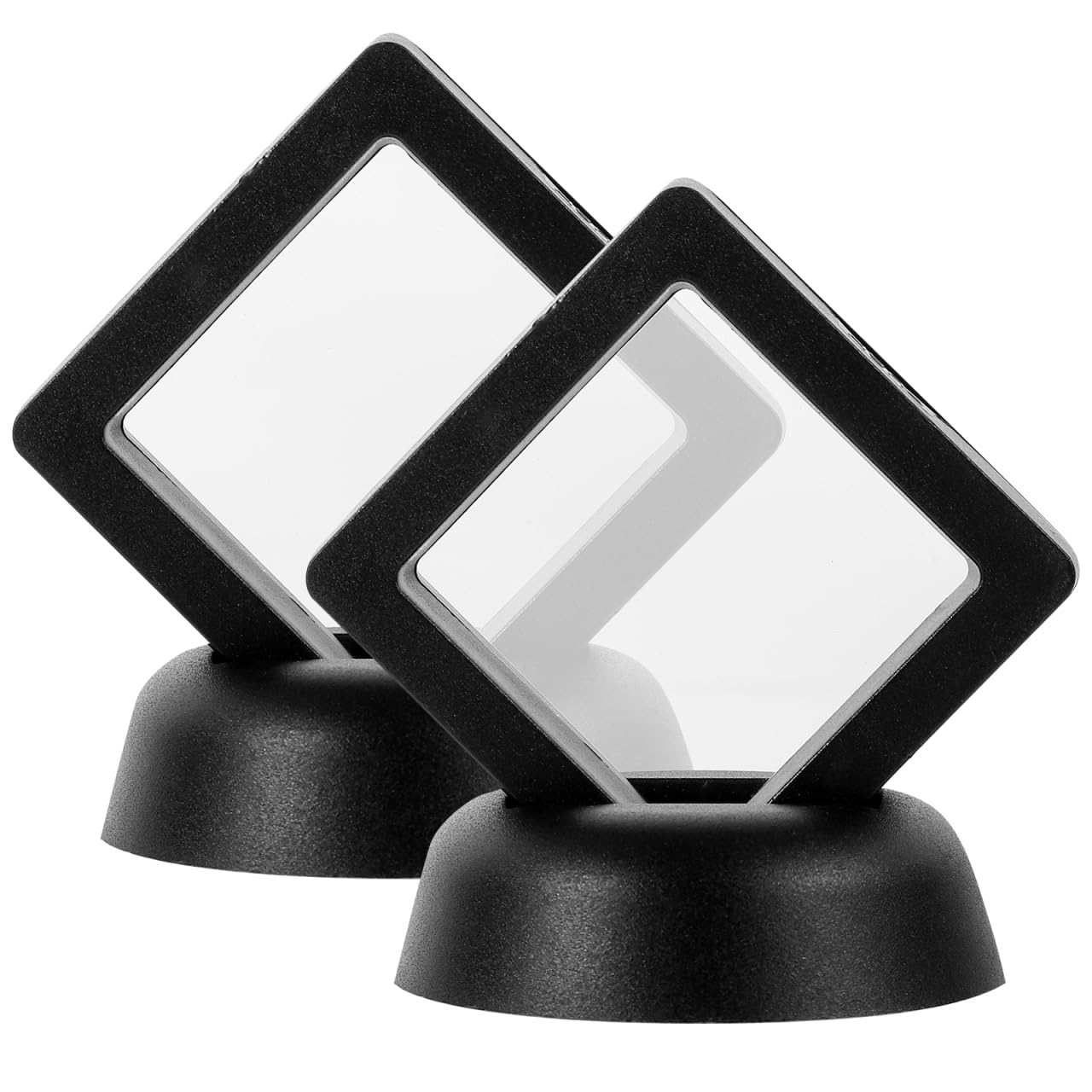 AUTSUPPL Coin Display Box 2-Pack Floating Display Frames for Coins Medallions Jewelry 1.97X1.97X0.79In Clear Protective Case Holder