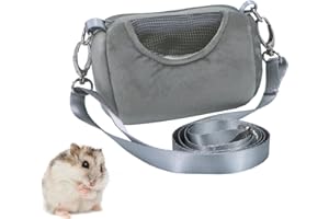Litewoo Hamster Travel Carrier Portable Outgoing Breathable with Adjustable Shoulder Strap Pet Carrying Bag for Sugar Glider Hamster Rat Chipmunk