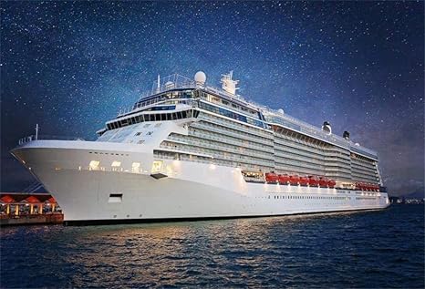 Amazon Co Jp Hiyash 10x7ft 夜景豪華クルーズ船の背景ビニール海辺の港の桟橋豪華クルーズ船の写真撮影結婚式の誕生日パーティーイベントの装飾写真スタジオスタジオ小道具ビニール素材 ホーム キッチン