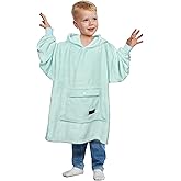 Catalonia Oversized Blanket Hoodie for Kids, Wearable Fleece Sweatshirt Pullover with Large Front Pocket, 4-12 Years Boy Girl