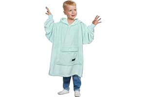 Catalonia Oversized Blanket Hoodie for Kids, Wearable Fleece Sweatshirt Pullover with Large Front Pocket, 4-12 Years Boy Girl
